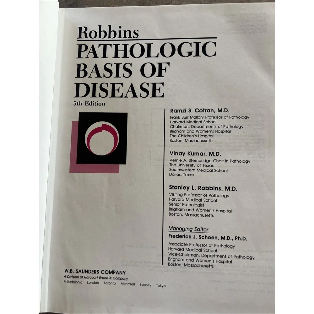 Pathologic Basis of Disease by Stanley L. Robbins 5th Edition Hardcover